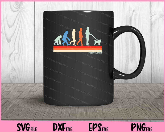 Pug evolution Vintage Svg Cutting Printable Files  - Premium Cutting Files in SVG, PNG & EPS Formats - Premium SVG Cutting Files for Crafts