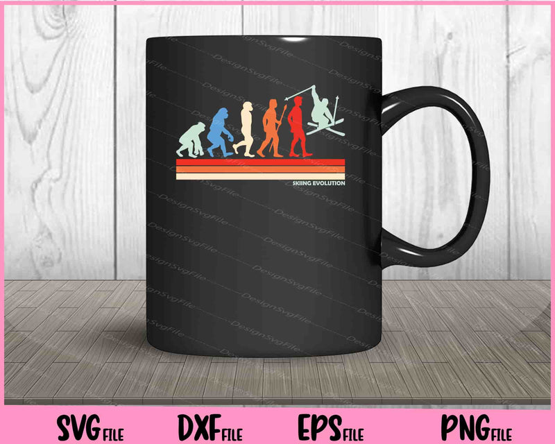 Skiing evolution Vintage mug