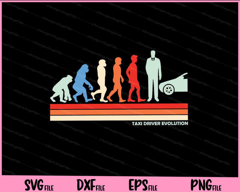 Taxi Driver evolution Vintage Svg Cutting Printable Files  - Premium Cutting Files in SVG, PNG & EPS Formats - Premium SVG Cutting Files for Crafts