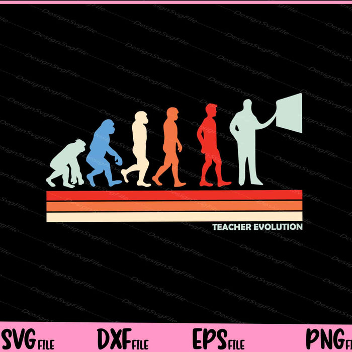 Teacher evolution Vintage Svg Cutting Printable Files  - Premium Cutting Files in SVG, PNG & EPS Formats - Premium SVG Cutting Files for Crafts