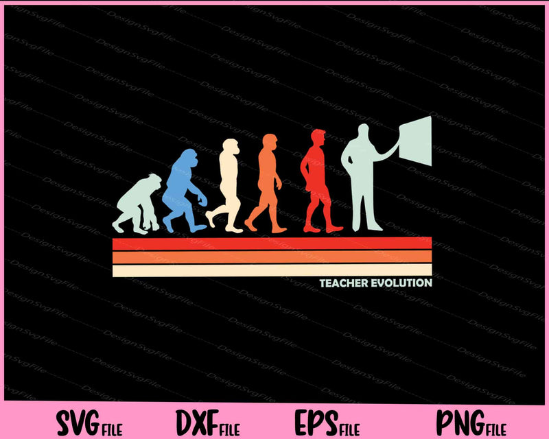 Teacher evolution Vintage svg