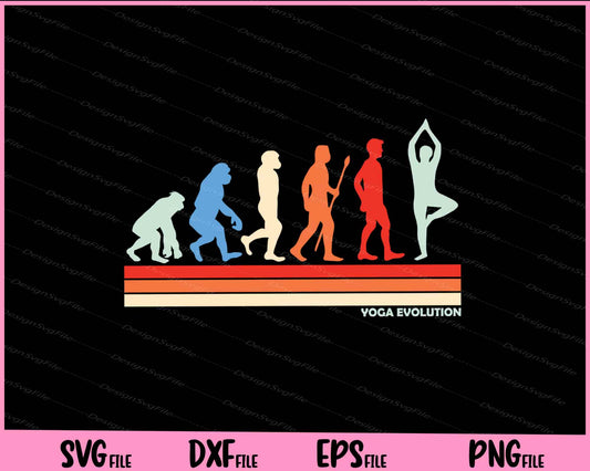 Yoga evolution Vintage Svg Cutting Printable Files  - Premium Cutting Files in SVG, PNG & EPS Formats - Premium SVG Cutting Files for Crafts