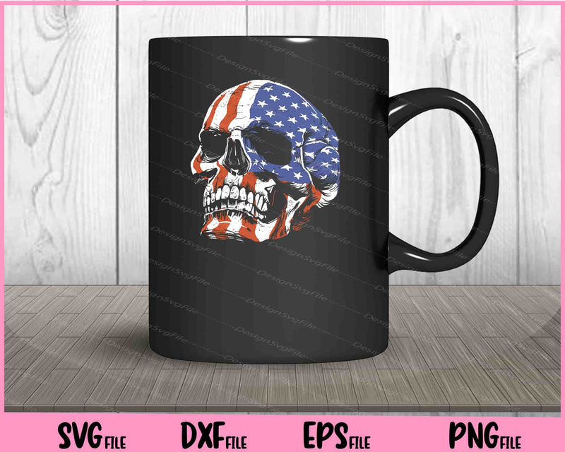 american skull flag 4th of july mug