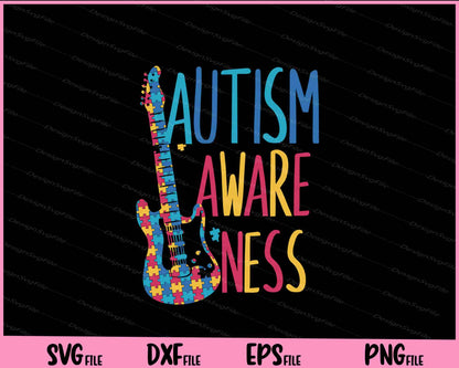 autism aware ness guitar Svg Cutting Printable Files  - Premium Cutting Files in SVG, PNG & EPS Formats - Premium SVG Cutting Files for Crafts
