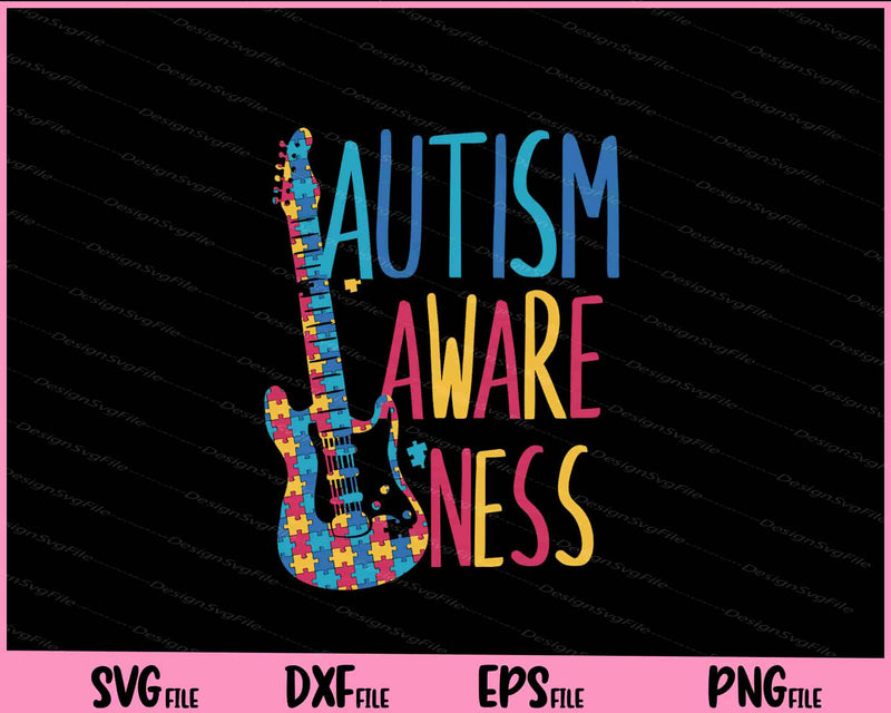 autism aware ness guitar svg