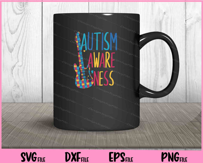 autism aware ness guitar Svg Cutting Printable Files  - Premium Cutting Files in SVG, PNG & EPS Formats - Premium SVG Cutting Files for Crafts