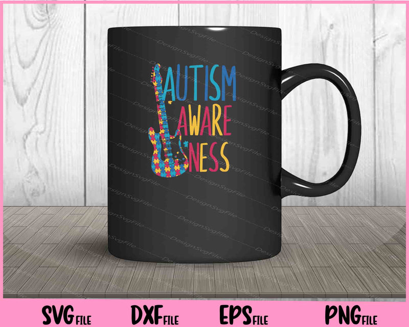 autism aware ness guitar mug