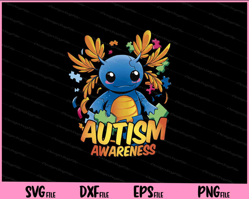 axolotl autism awareness svg