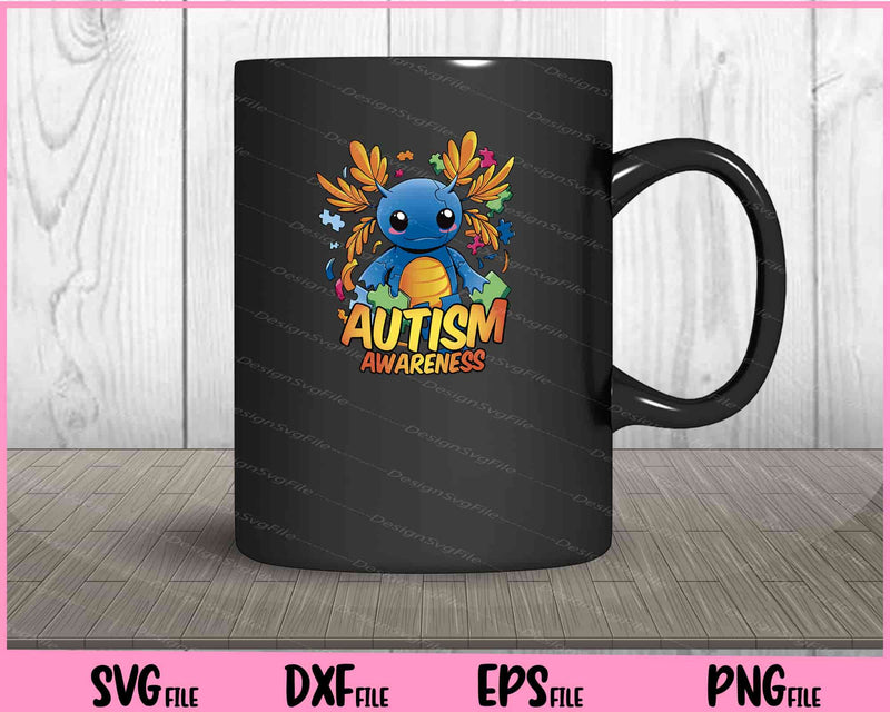 axolotl autism awareness mug