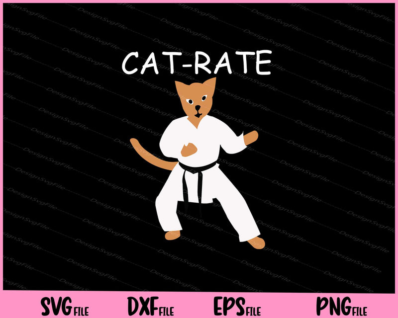 cat rate funny Karate Master svg