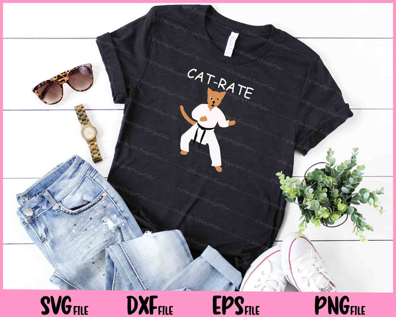 cat rate funny Karate Master t shirt