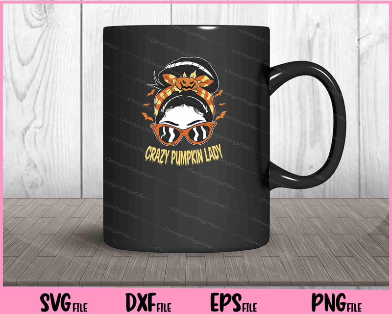 crazy pumpkin lady Halloween mug