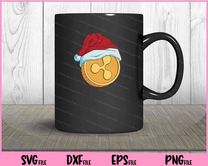 cryptocurrency coin in Christmas mug
