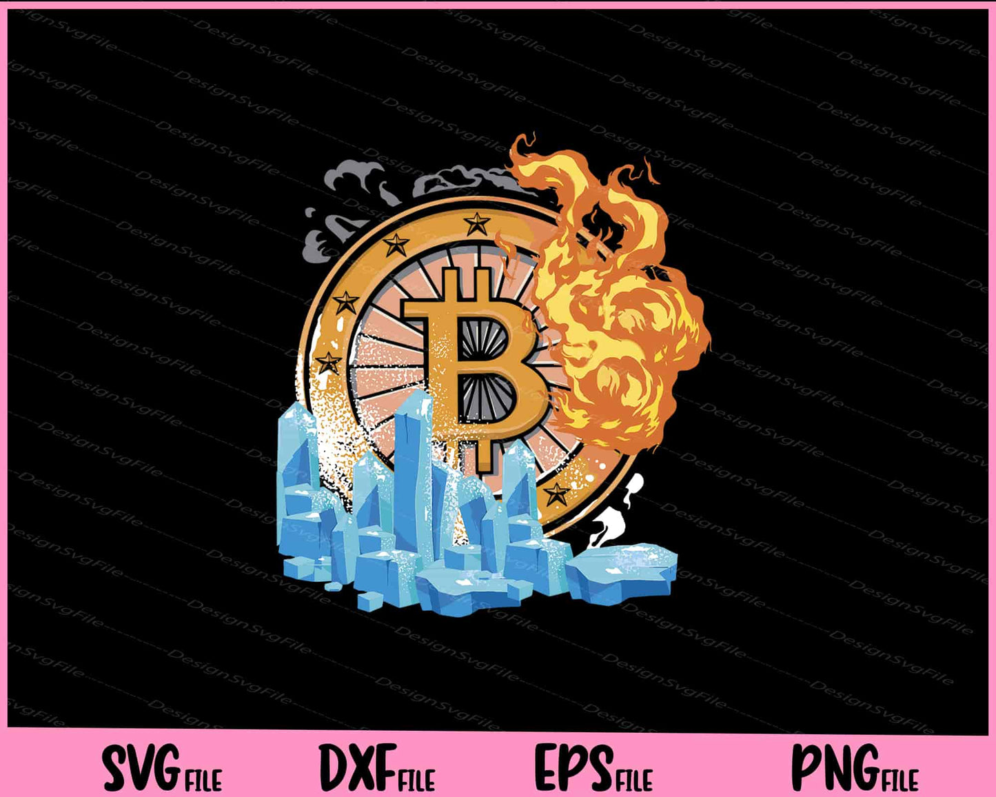 cryptocurrency ice and fire Svg Cutting Printable Files  - Premium Cutting Files in SVG, PNG & EPS Formats - Premium SVG Cutting Files for Crafts