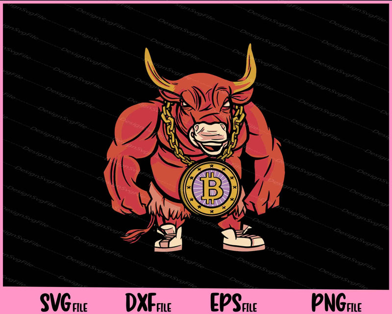 cryptocurrency with bull chain Svg Cutting Printable Files  - Premium Cutting Files in SVG, PNG & EPS Formats - Premium SVG Cutting Files for Crafts