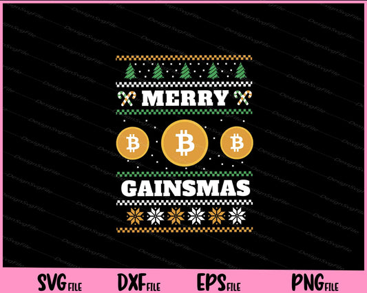 merry gainsmas christmas Ugly crypto Svg Cutting Printable Files  - Premium Cutting Files in SVG, PNG & EPS Formats - Premium SVG Cutting Files for Crafts