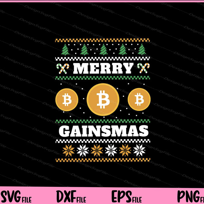 merry gainsmas christmas Ugly crypto Svg Cutting Printable Files  - Premium Cutting Files in SVG, PNG & EPS Formats - Premium SVG Cutting Files for Crafts