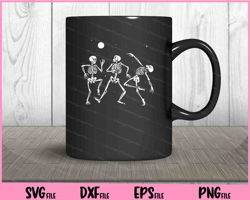 skeletons dancing Halloween mug