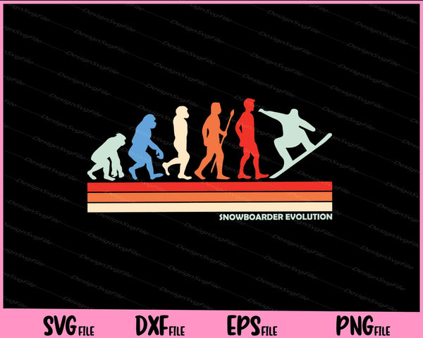 snowboarder evolution Vintage svg