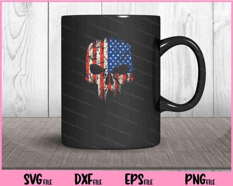 usa skull flag 4th of July mug